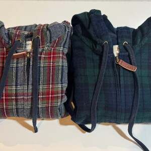 L.L. Bean Scotch Zip Up Flannel Hooded Jacket Size Small Lot of 2